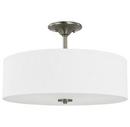 60W 3-Light Medium Incandescent Semi-Flush Mount Ceiling Fixture in Brushed Nickel