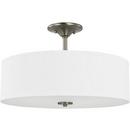 Progress Lighting Brushed Nickel 60W 3-Light Medium E-26 Incandescent Semi-Flush Mount Ceiling Fixture 