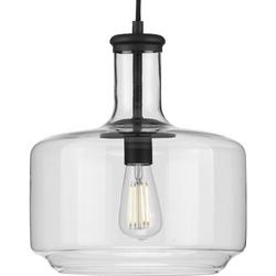 60W 1-Light Medium E-26 Incandescent Pendant in Matte Black