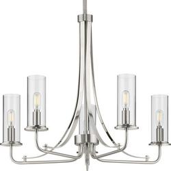 85-1/2 in. 60W 5-Light 1-Tier Incandescent Chandelier in Brushed Nickel