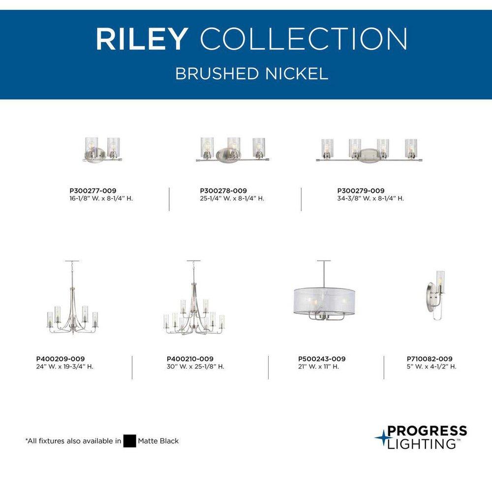 BRUSHED NICKEL FIVE-LIGHT CHANDELIER WITH  GLASS SHADES 