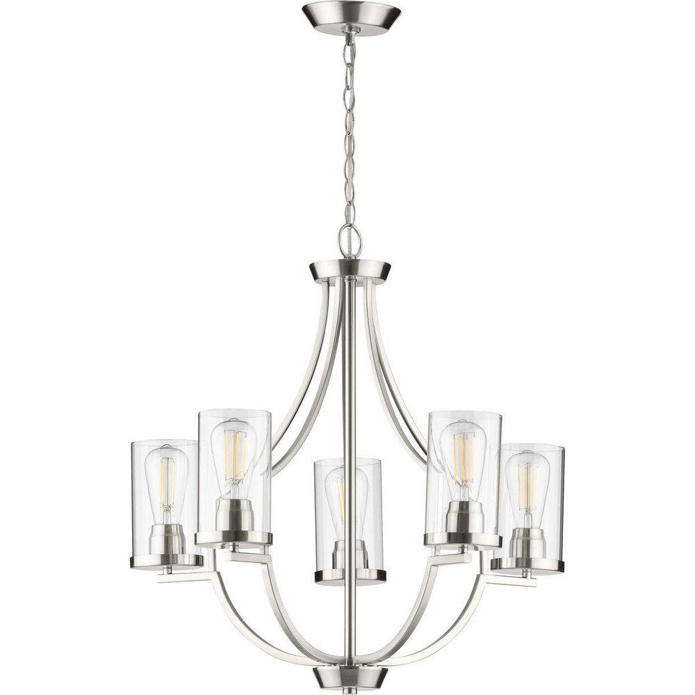 FIVE-LIGHT BBRUSHED NICKEL CHANDELIER 