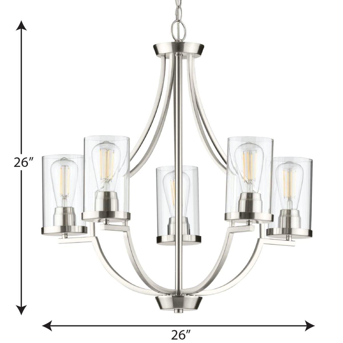 Progress Lighting Brushed Nickel 101 in. 60W 5-Light 1-Tier Incandescent Chandelier 