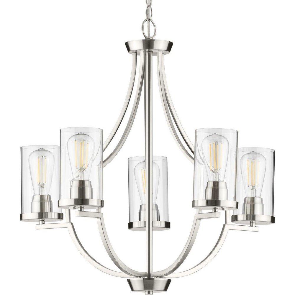 FIVE-LIGHT BBRUSHED NICKEL CHANDELIER 