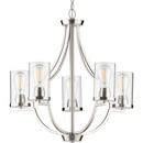 Progress Lighting Brushed Nickel 101 in. 60W 5-Light 1-Tier Incandescent Chandelier 