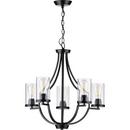 Progress Lighting Matte Black 101 in. 60W 5-Light 1-Tier Incandescent Chandelier 