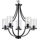 Progress Lighting Matte Black 101 in. 60W 5-Light 1-Tier Incandescent Chandelier 