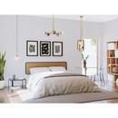 BRUSHED BRONZE TWO-LIGHT PENDANT WITH CLEAR GLASS SHADES 