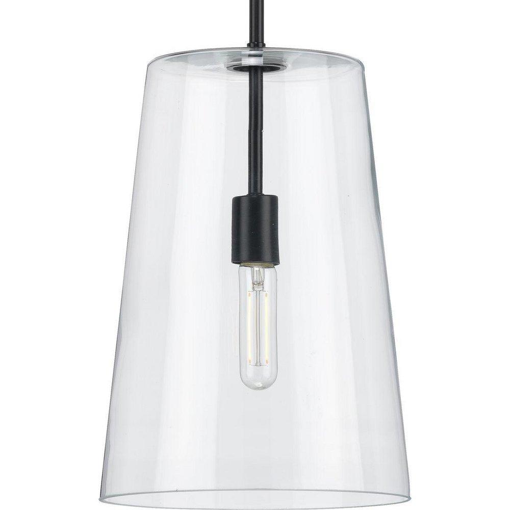 Progress Lighting Matte Black 60W 1-Light Medium E-26 Incandescent Pendant Light 