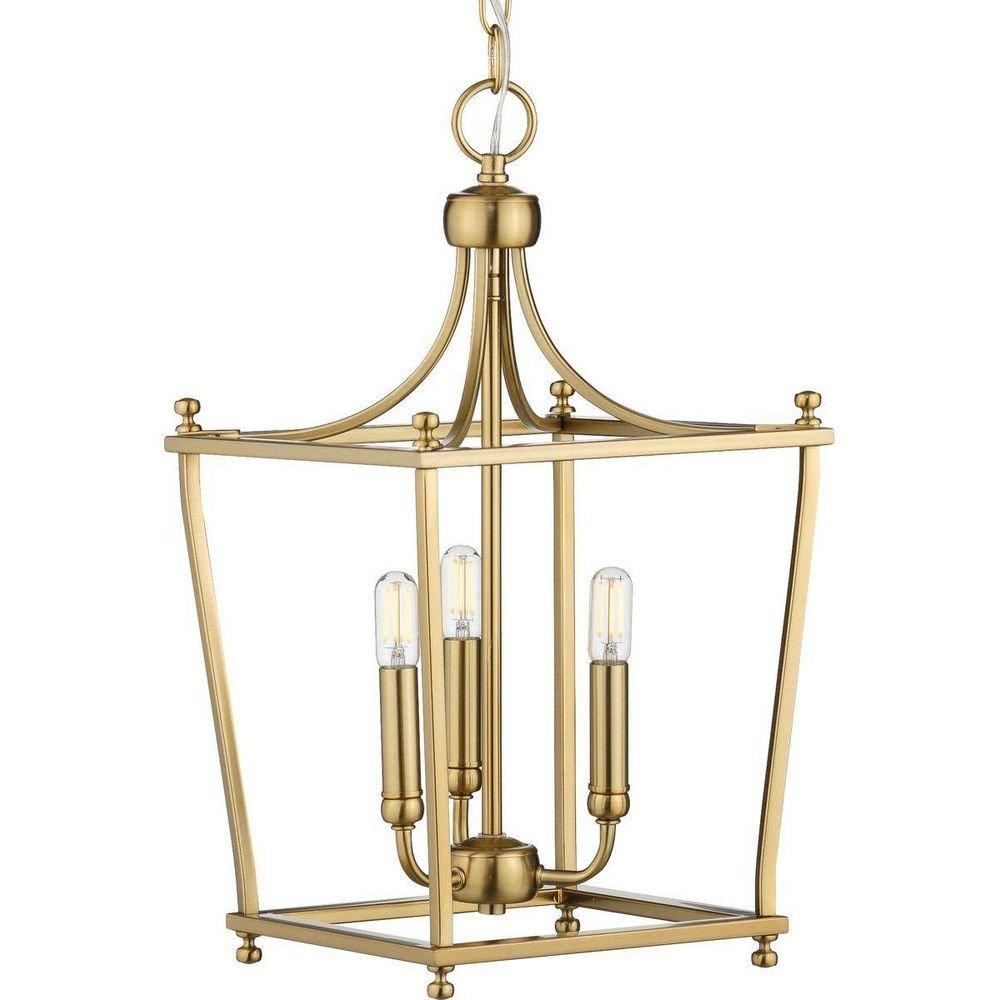 60W 3-Light E12 Foyer Light in Pendant Brushed Bronze 