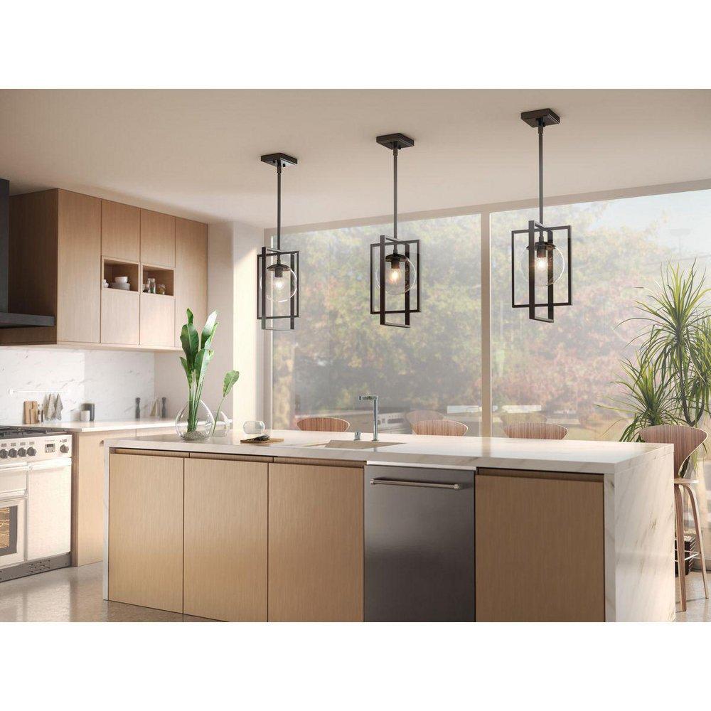 Progress Lighting Matte Black 60W 1-Light Candelabra E-12 Pendant Light 