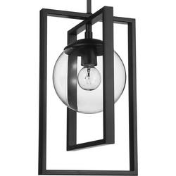 60W 1-Light Candelabra E-12 Pendant Light in Matte Black