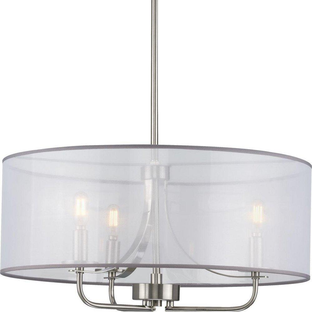 Progress Lighting Brushed Nickel 60W 3-Light Candelabra E-12 Pendant Light 