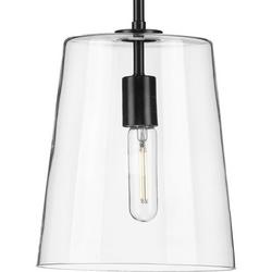 60W 1-Light Medium E-26 Incandescent Pendant Light in Matte Black