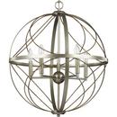 SILVER RIDGE FIVE-LIGHT PENDANT WITH OPEN-CAGE DESIGN 