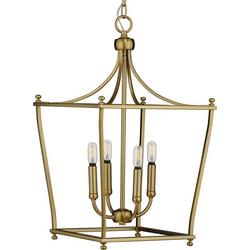60W 4-Light Candelabra E-12 Foyer Lighting in Brushed Bronze
