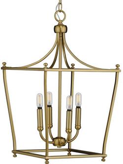 60W 4-Light Candelabra E-12 Foyer Lighting in Brushed Bronze