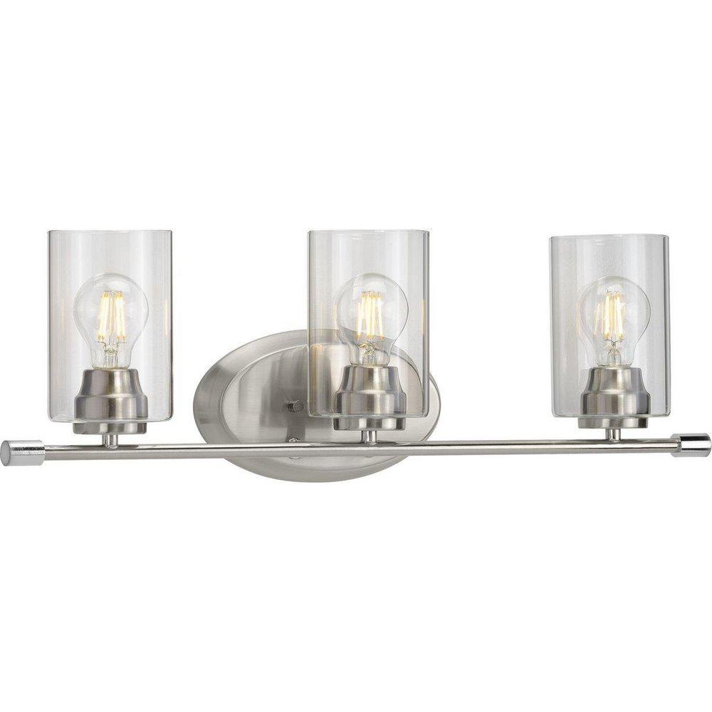 Progress Lighting Brushed Nickel 60W 3-Light Medium E-26 Vanity Fixture 