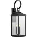 3-Light 60W Candelabra E-12 Tall Large Outdoor Wall Sconce in Black