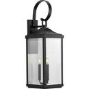 60W 3-Light Candelabra E-12 Incandescent Outdoor Wall Sconce in Black