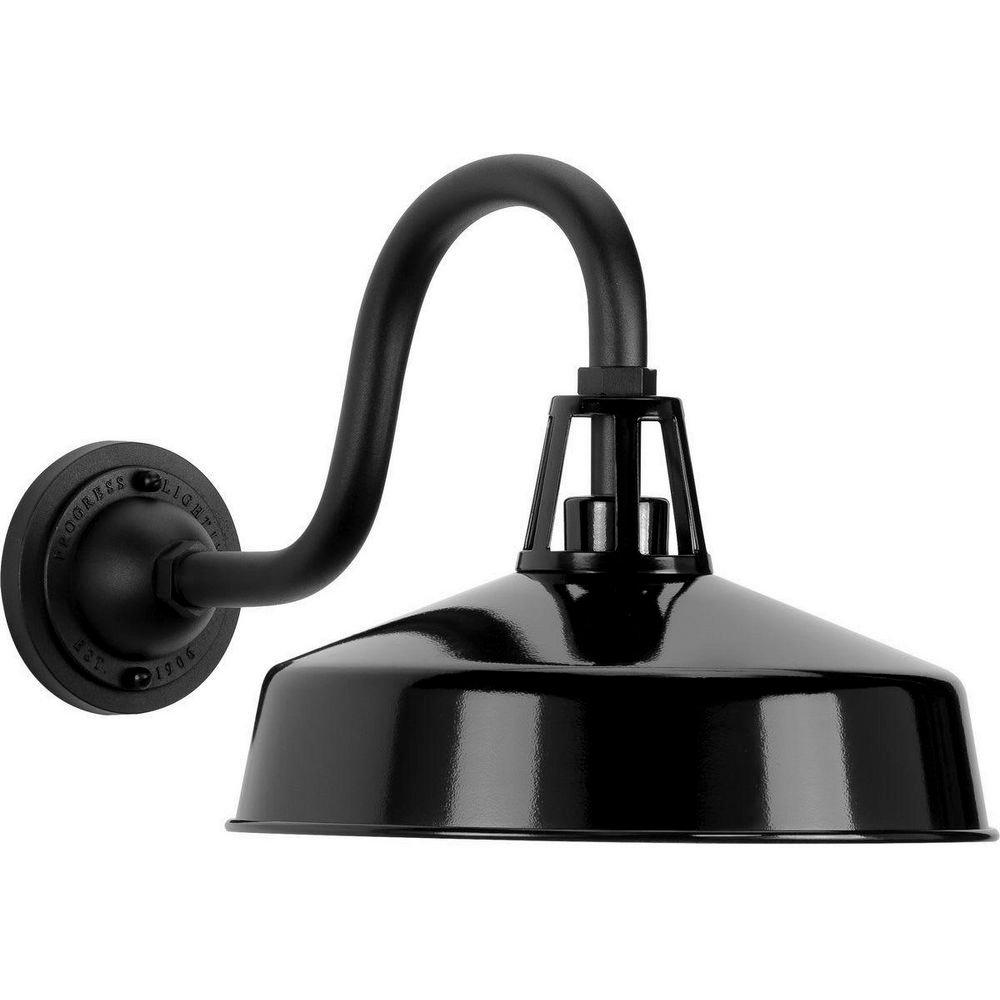 Progress Lighting Black 100W 1-Light Medium E-26 Incandescent Outdoor Wall Sconce 