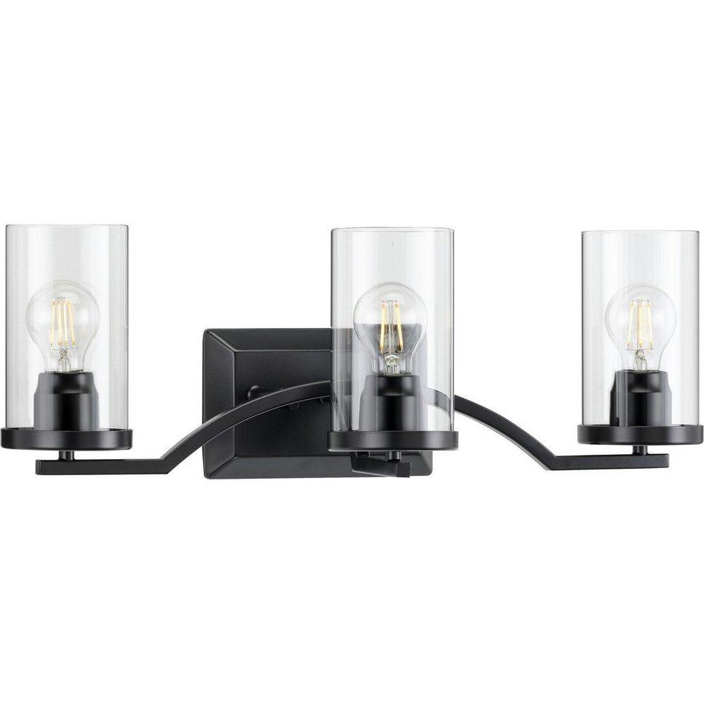 Progress Lighting Matte Black 60W 3-Light Medium E-26 Vanity Fixture 