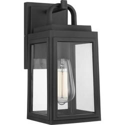 1-Light 60W 12in. Outdoor Wall Sconce in Textured Black