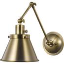 60W 1-Light Medium Incandescent Wall Sconce in Vintage Brass