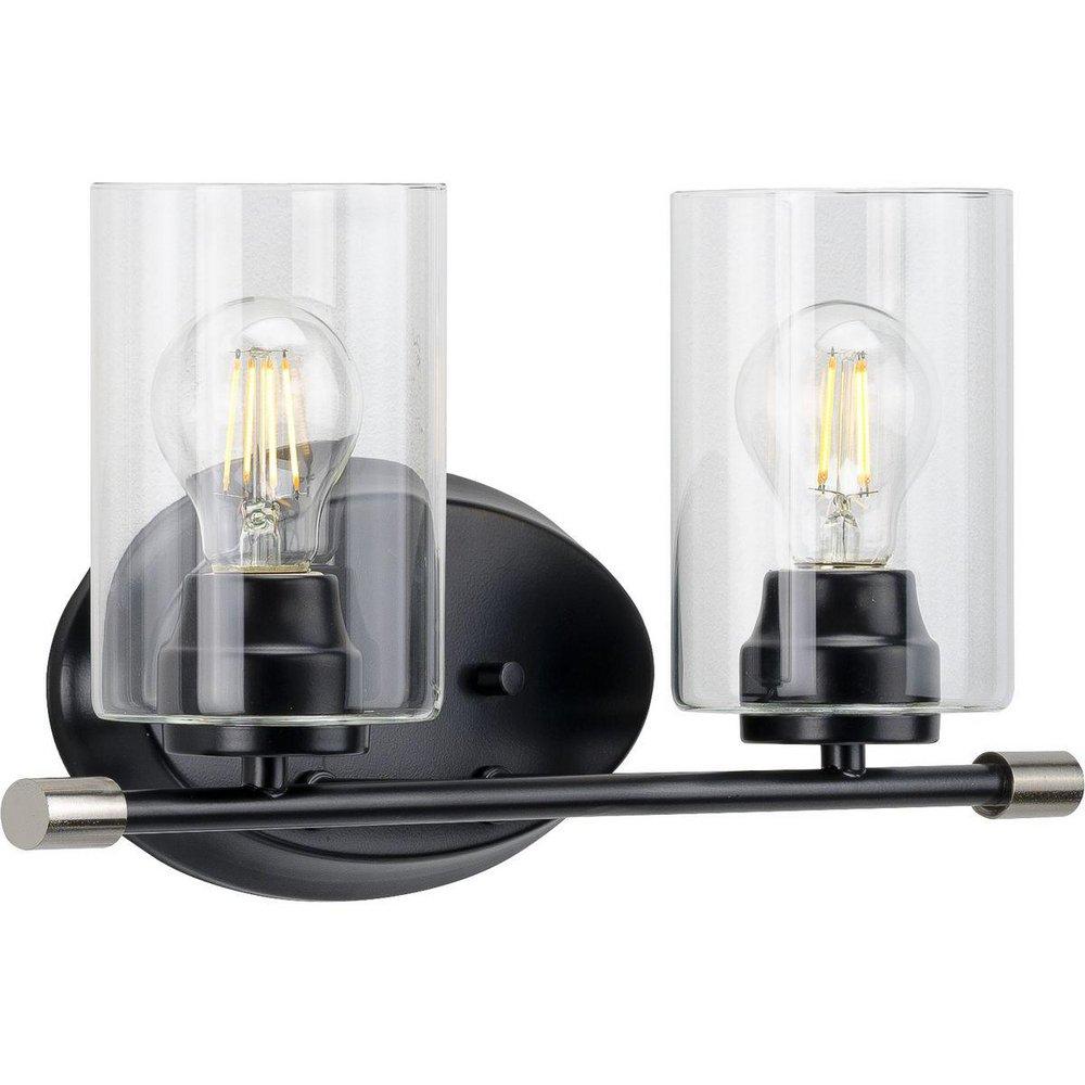 Progress Lighting Matte Black 60W 2-Light Medium E-26 Vanity Fixture 