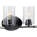 Progress Lighting Matte Black 60W 2-Light Medium E-26 Vanity Fixture 