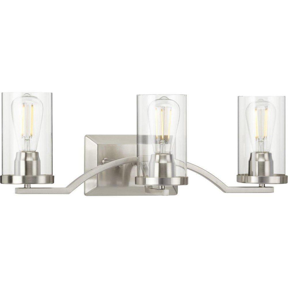 Progress Lighting Brushed Nickel 60W 3-Light Medium E-26 Vanity Fixture 