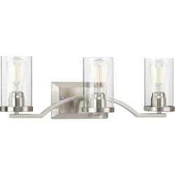 60W 3-Light Medium E-26 Vanity Fixture in Brushed Nickel