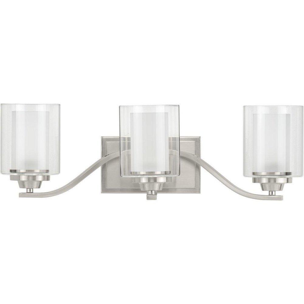 Progress Lighting Brushed Nickel 75W Medium Vanity Fixture in Brushed Nickel 
