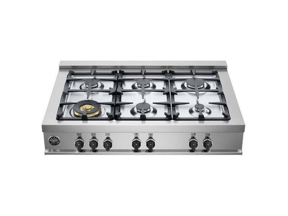 36 GAS RANGETOP 6 BRASS BURNERS 