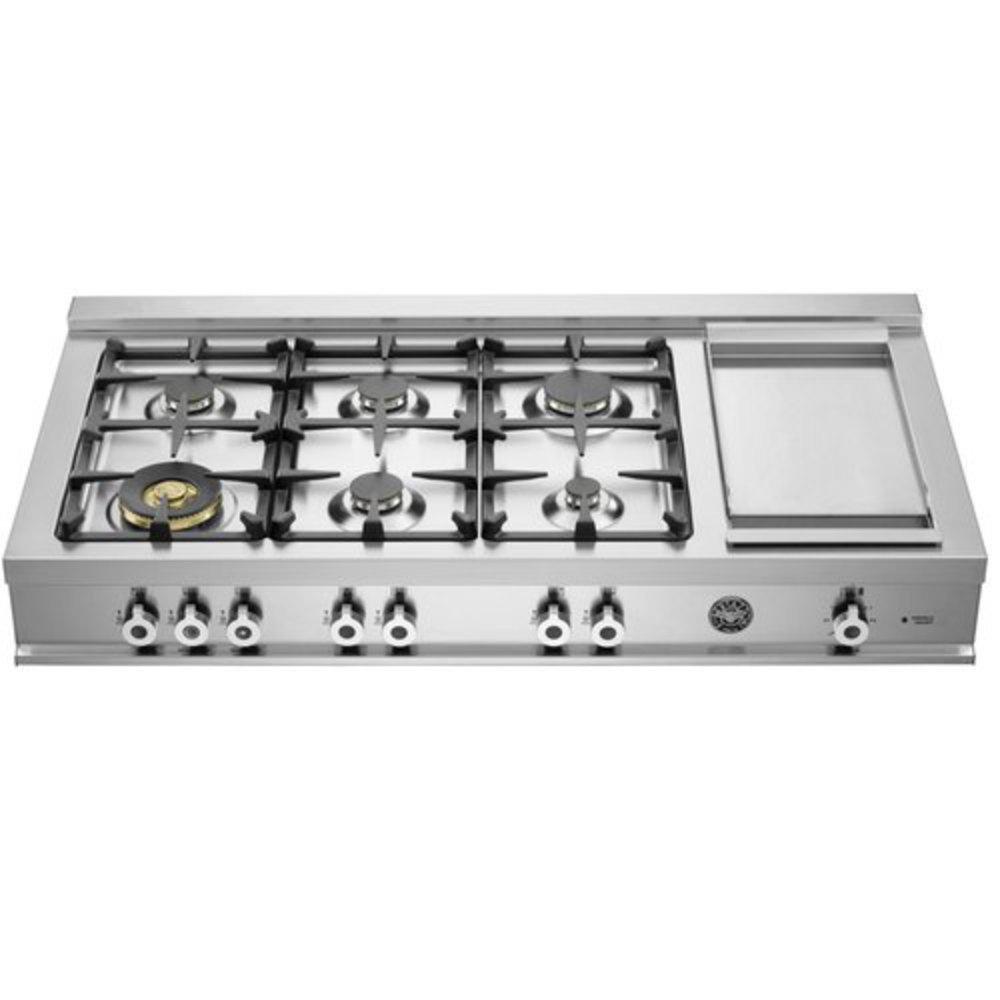 48 GAS RANGETOP 6 BRASS BURNERS & GRIDDLE 