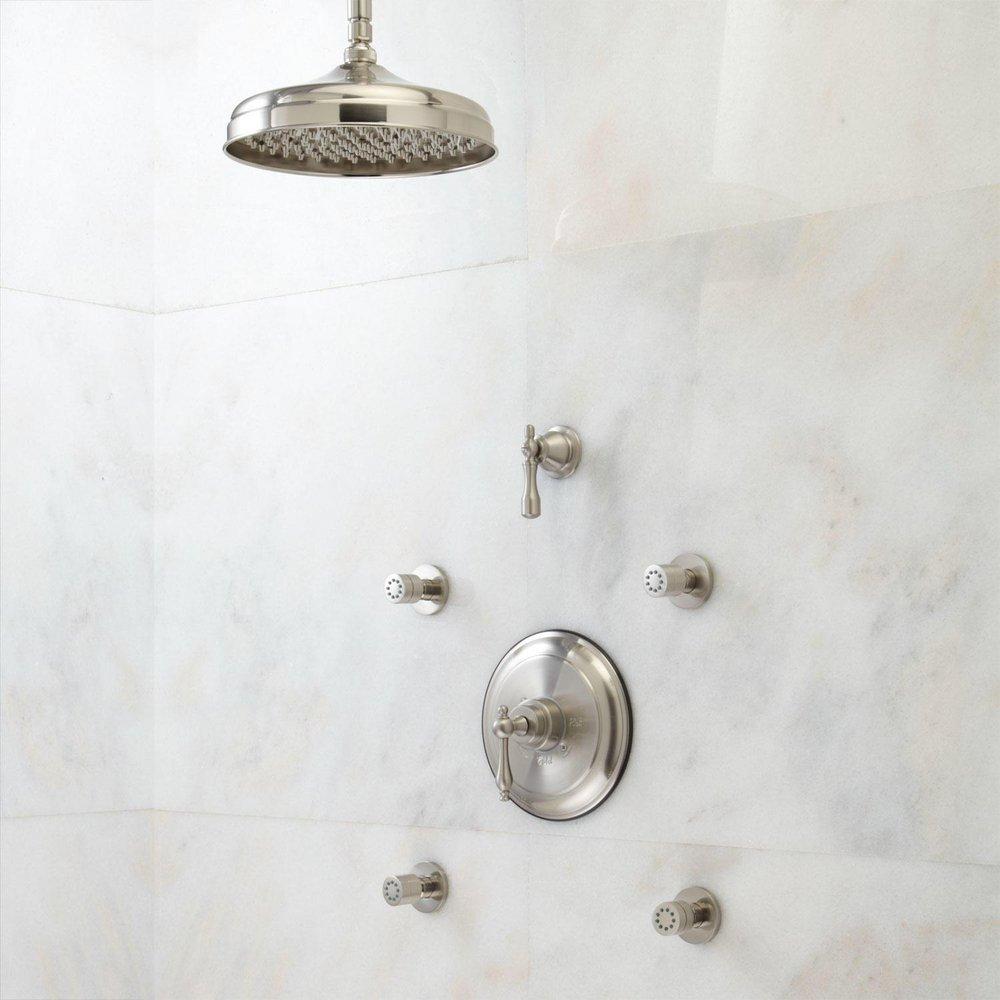 Signature Hardware Brushed Nickel Two Handle Single Function Shower System 
