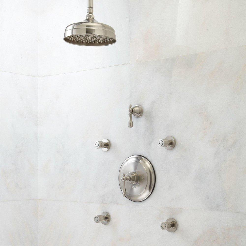 Signature Hardware Brushed Nickel Two Handle Single Function Shower System 