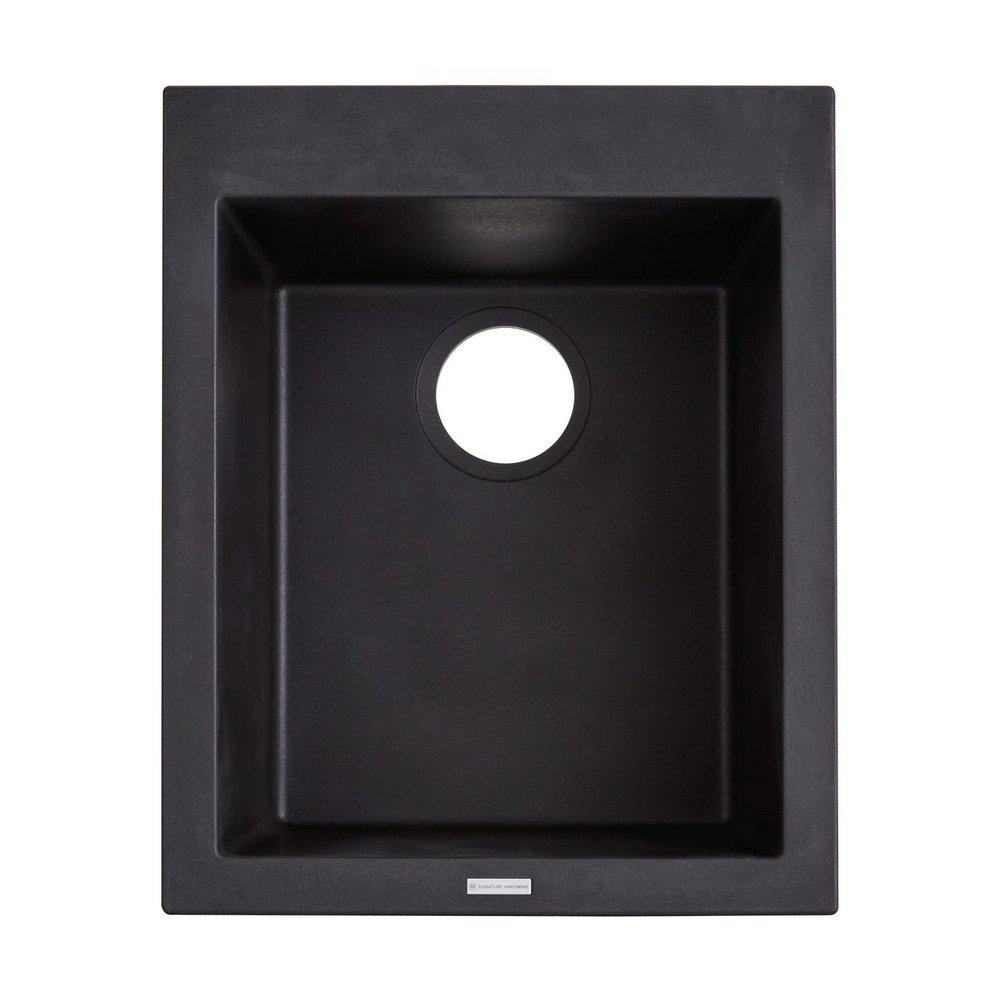 Signature Hardware Black 16 x 19-3/4 x 8-1/4 in. Drop-in Granite Bar Sink 