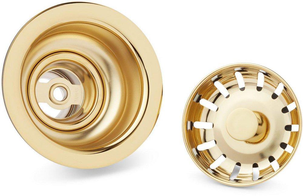 Signature Hardware Flat Black 3-1/2 in. Stainless Steel Basket Strainer 