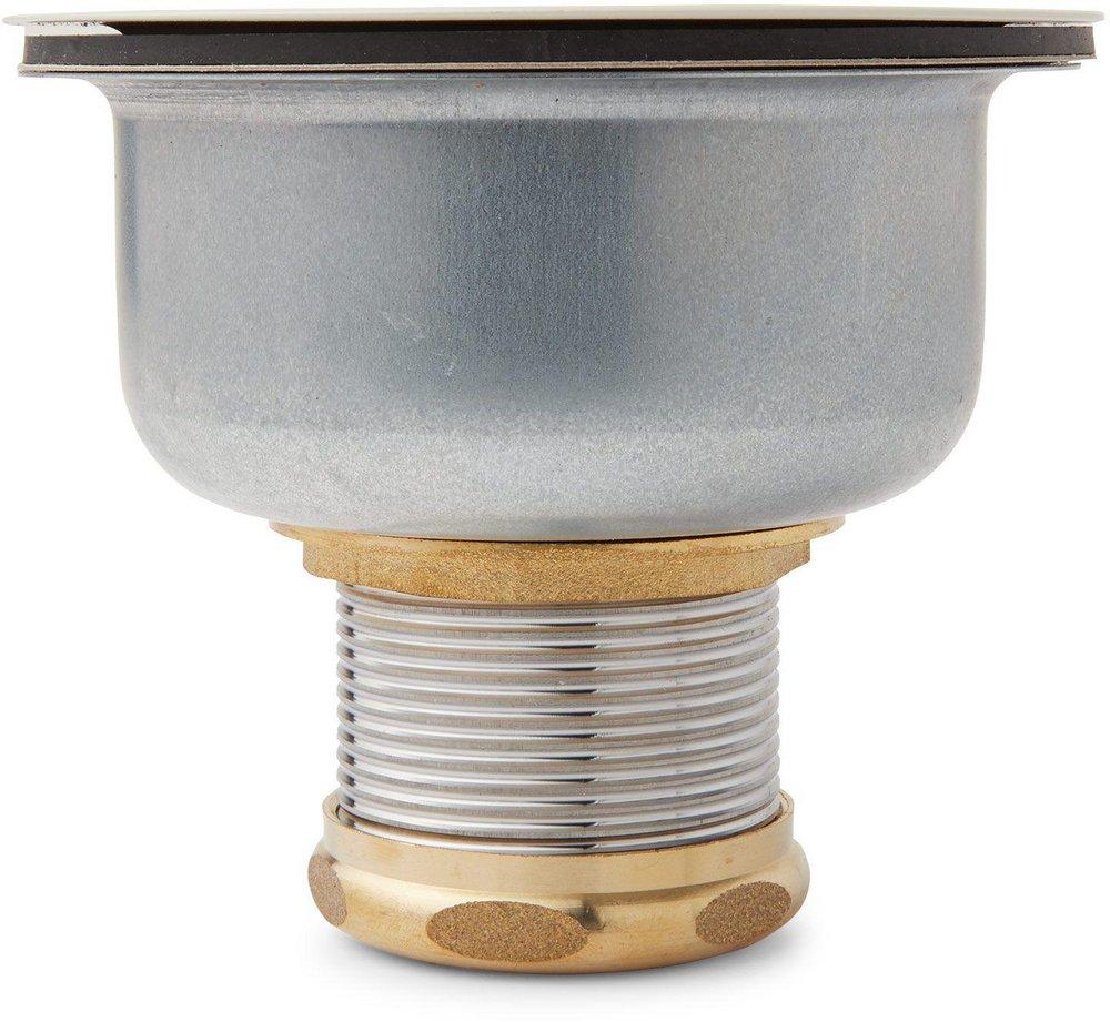 Signature Hardware Flat Black 3-1/2 in. Stainless Steel Basket Strainer 