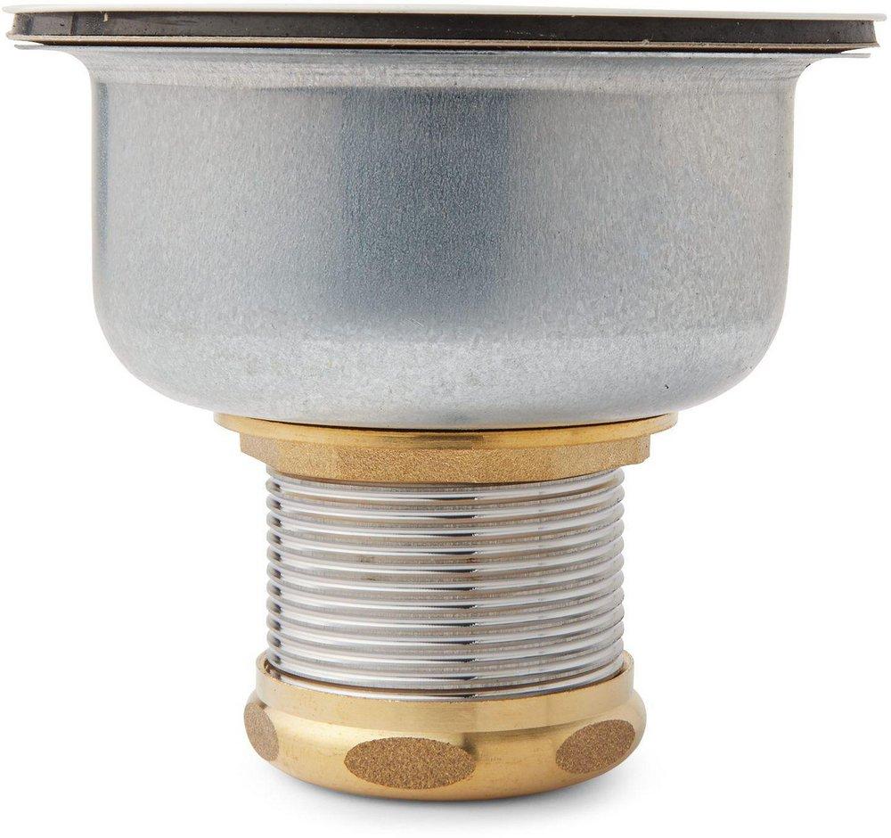 Signature Hardware Flat Black 3-1/2 in. Stainless Steel Basket Strainer 