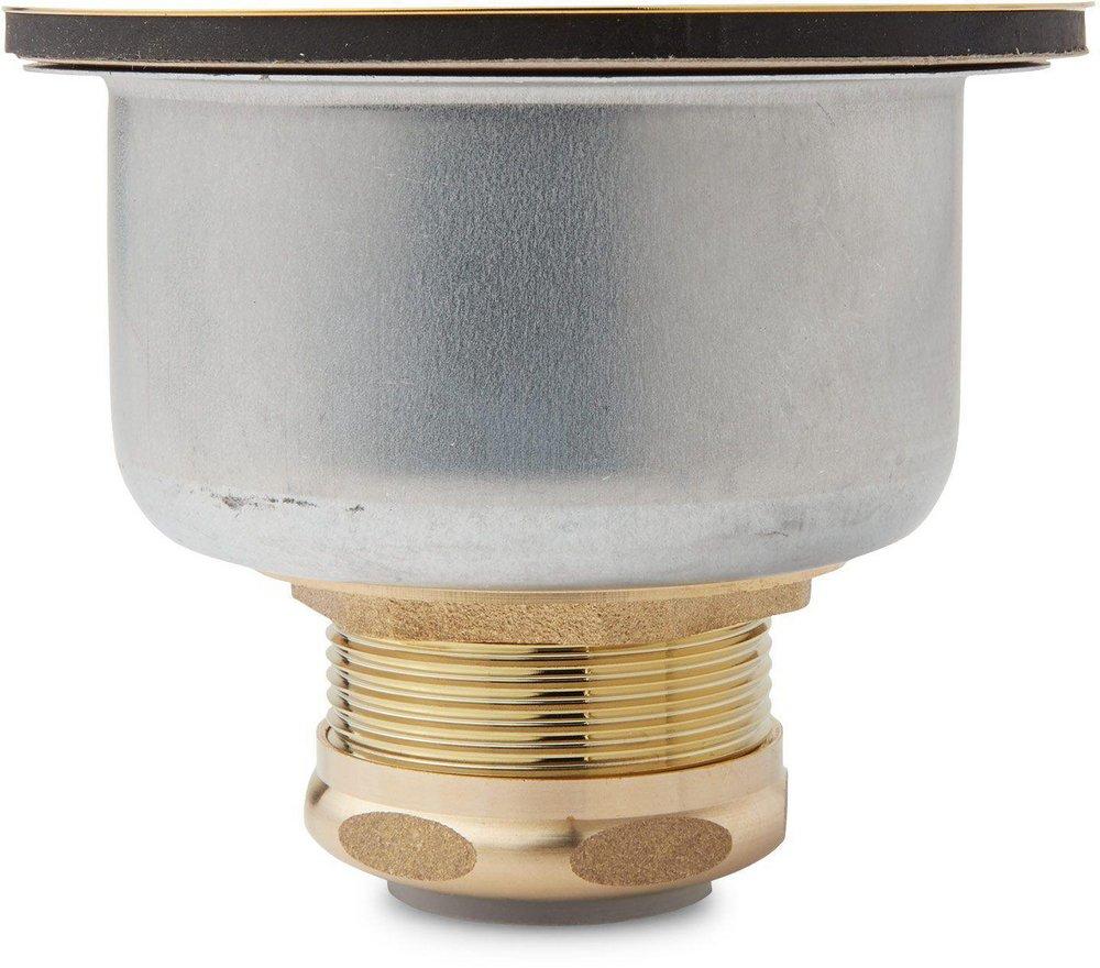 Signature Hardware Flat Black 3-1/2 in. Stainless Steel Basket Strainer 