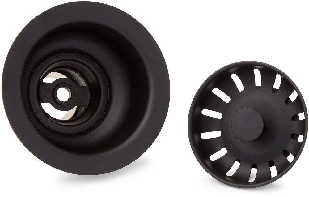 Signature Hardware Flat Black 3-1/2 in. Stainless Steel Basket Strainer 