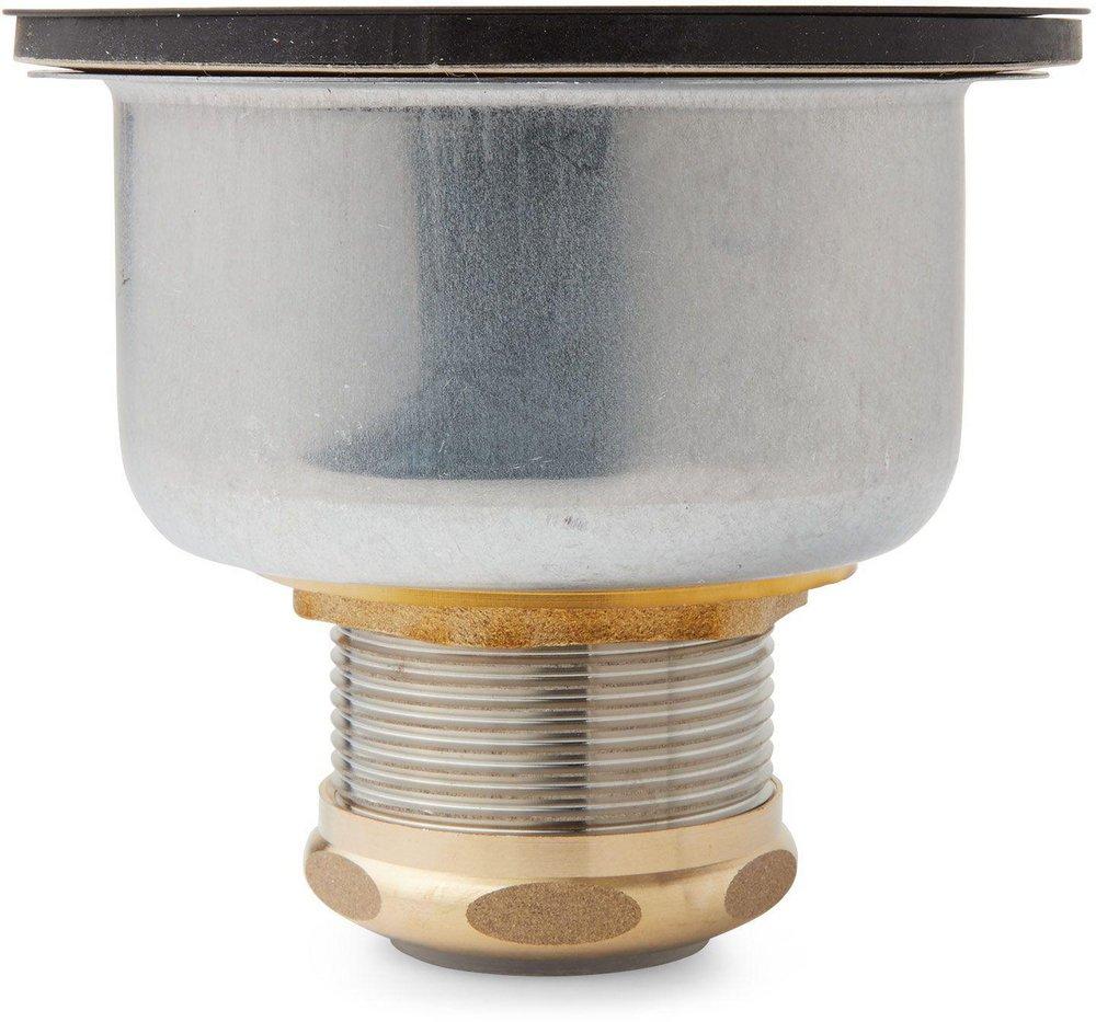 Signature Hardware Flat Black 3-1/2 in. Stainless Steel Basket Strainer 