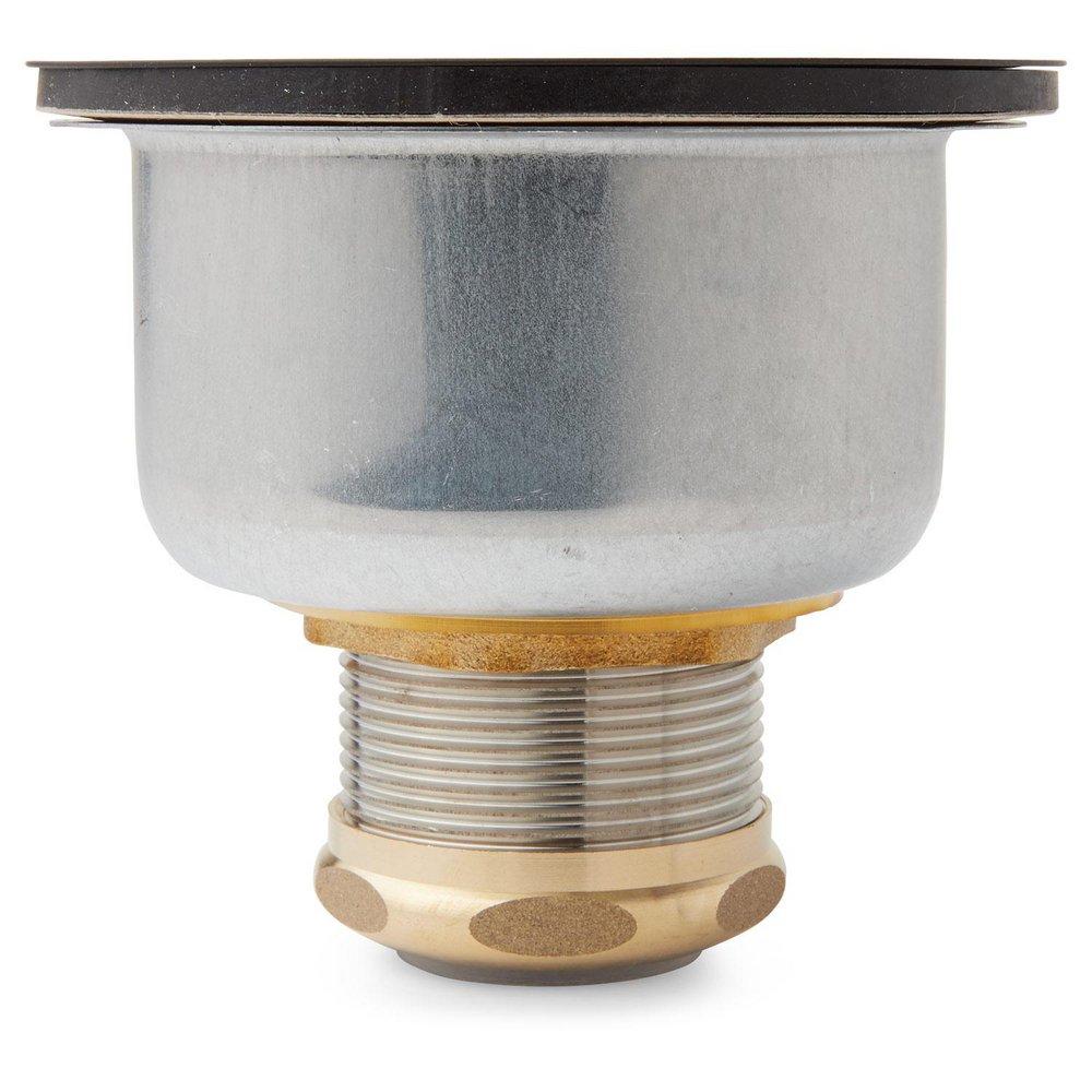 Signature Hardware Flat Black 3-1/2 in. Stainless Steel Basket Strainer 