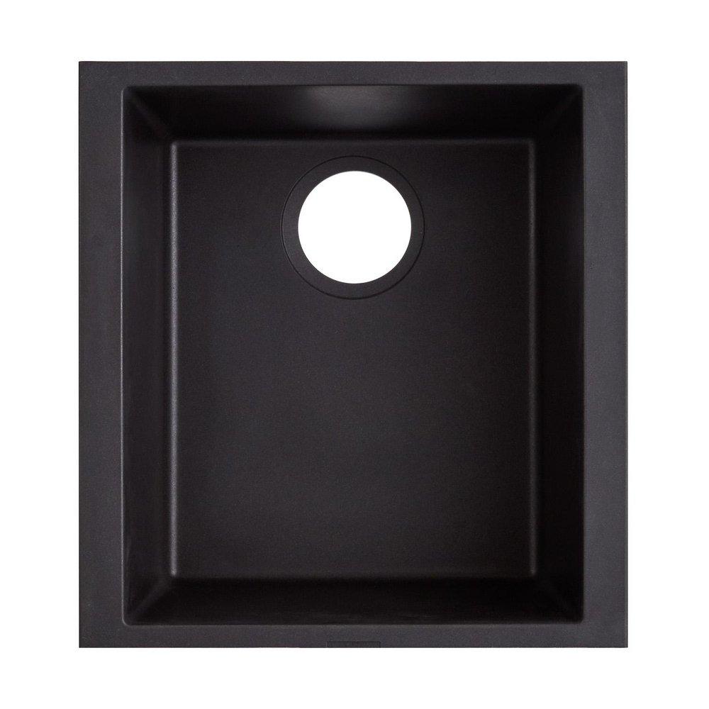 Signature Hardware Black 16 x 17-1/8 x 8-1/4 in. Undermount Granite Bar Sink 