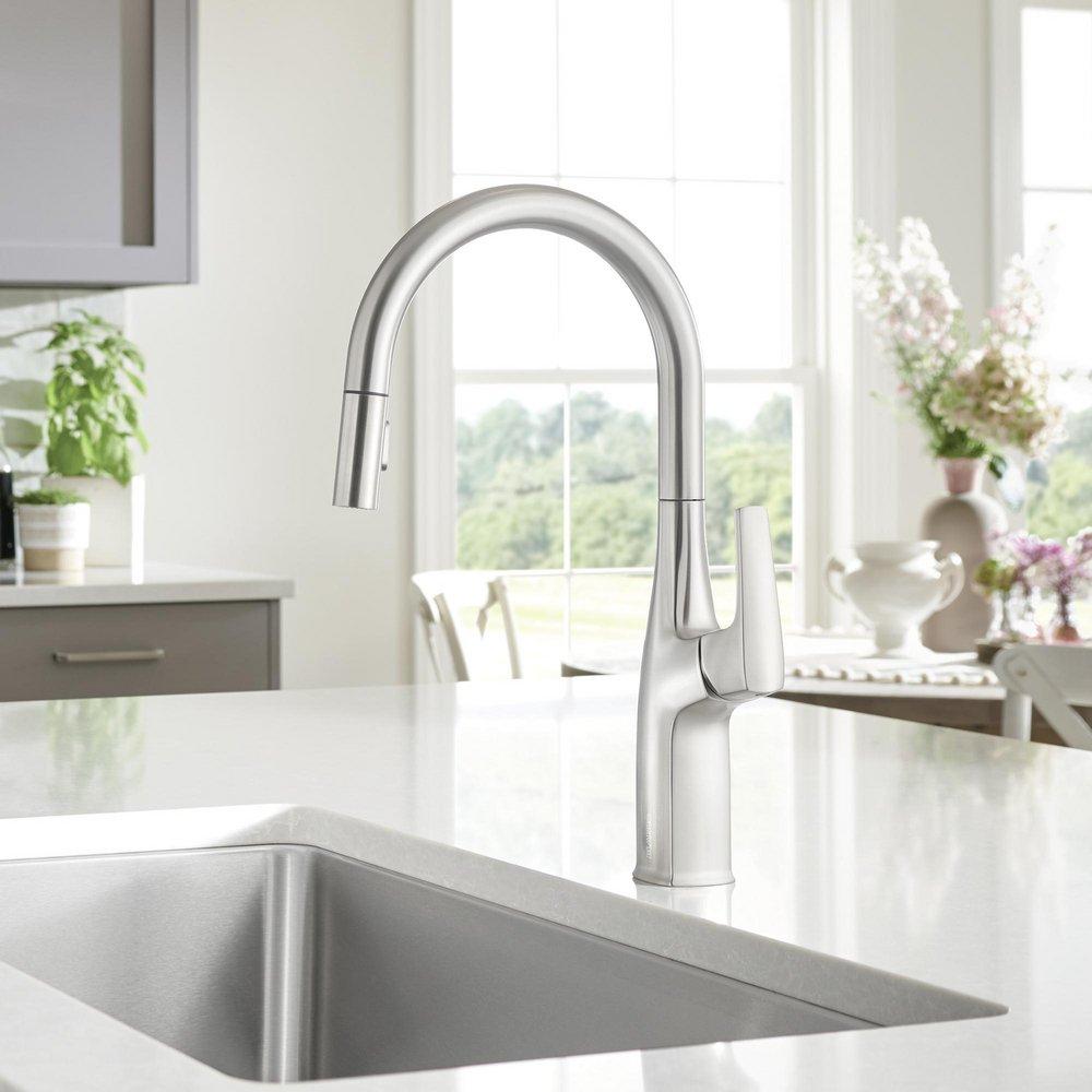 BLANCO PVD Steel Single Handle Pull Down Kitchen Faucet 