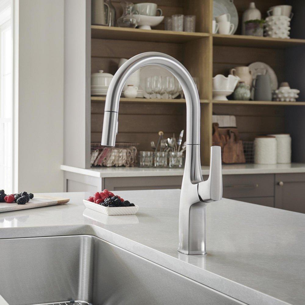 BLANCO PVD Steel Single Handle Pull Down Kitchen Faucet 