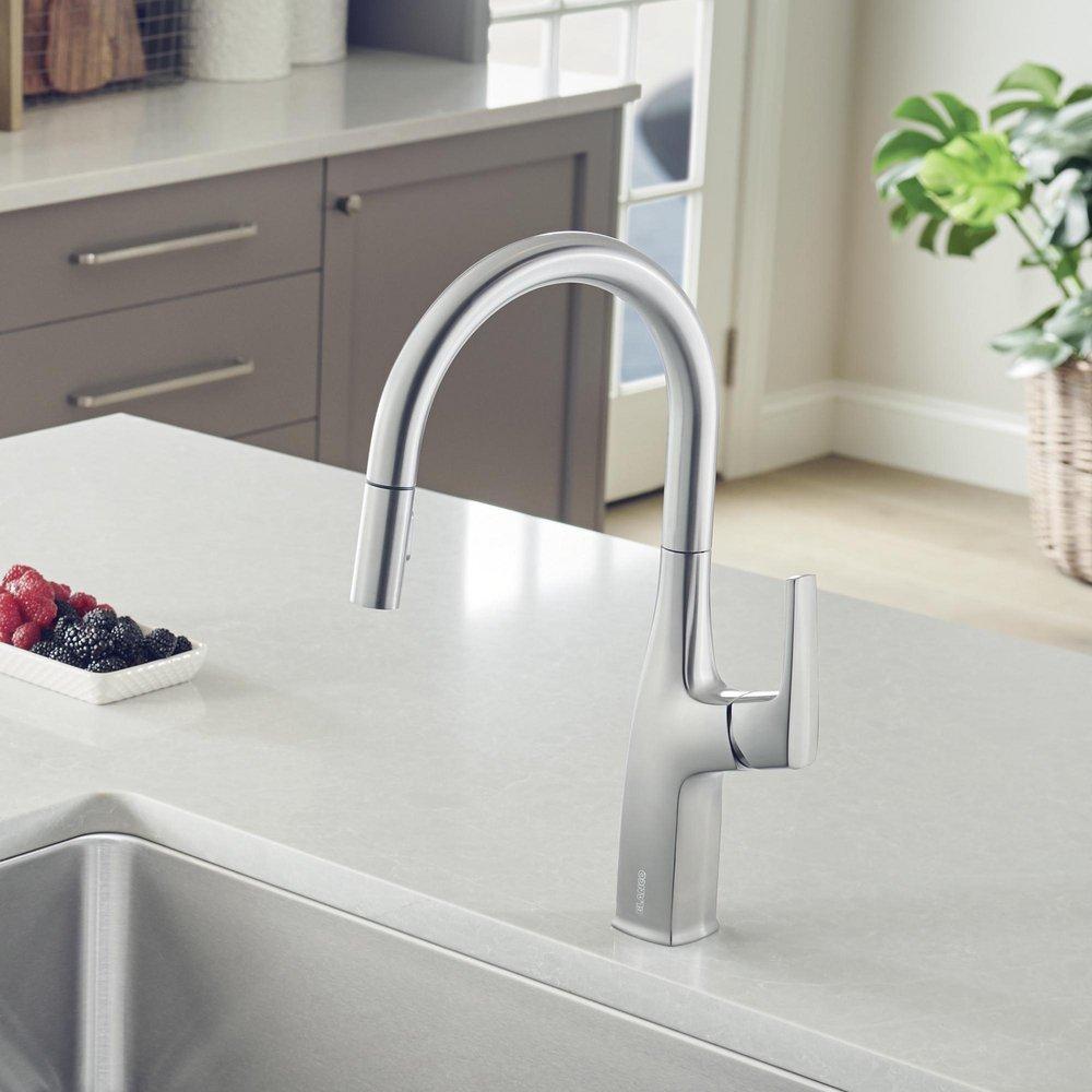 BLANCO PVD Steel Single Handle Pull Down Kitchen Faucet 