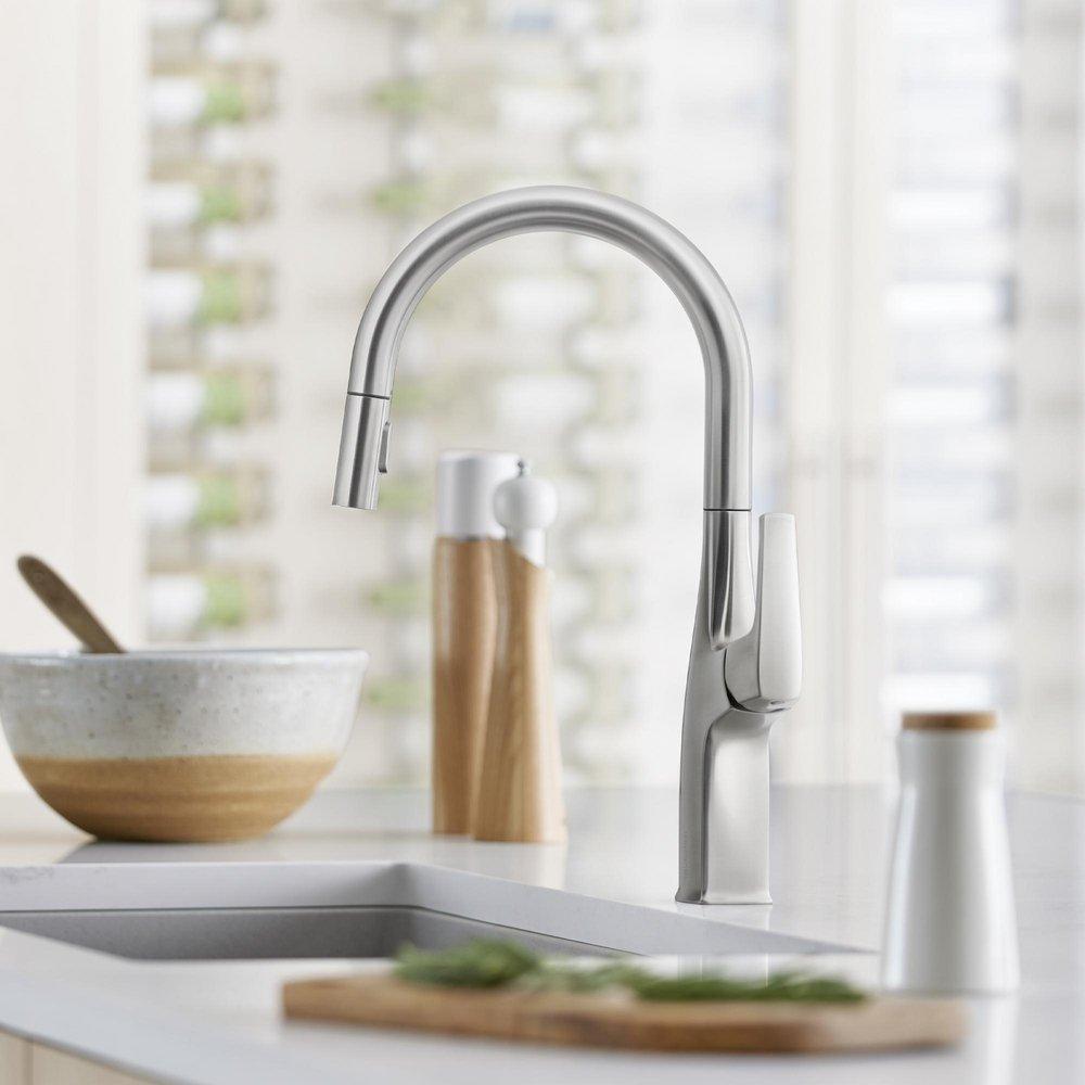 BLANCO PVD Steel Single Handle Pull Down Kitchen Faucet 
